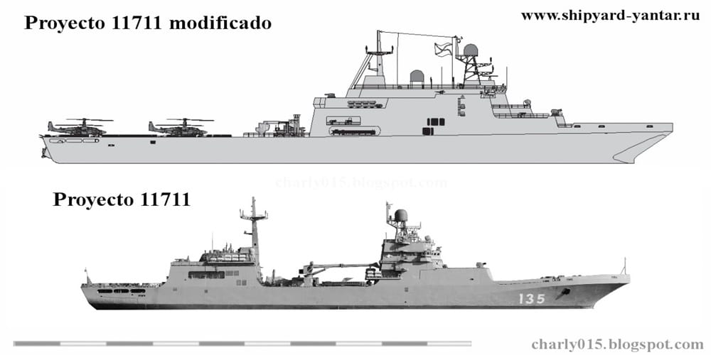 Rozpoczęta budowa kolejnej pary rosyjskich desantowców typu 11711 zaowocuje dostawą jednostek o znacznie większych możliwościach bojowych..