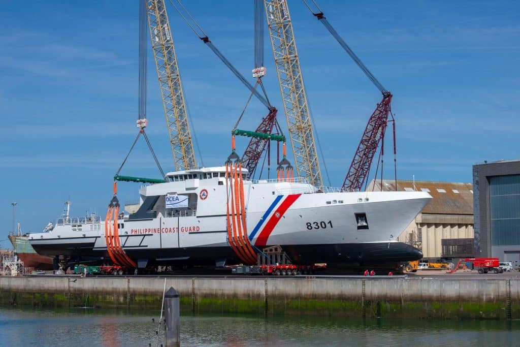 Największy patrolowiec filipińskiego Coast Guardu zwodowany przez francuską stocznię OCEA.