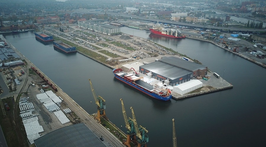 Nowy plac w porcie Szczecin na nabrzeżu Greckim prawie gotowy