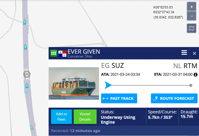 Kontenerowiec Ever Given już płynie, prawdopodobnie dzisiaj zostanie wznowiony ruch na Kanale Sueskim