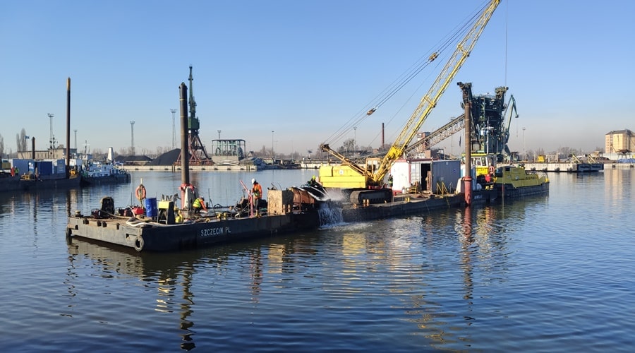 Port Szczecin – trwa przebudowa nabrzeży w Basenie Kaszubskim