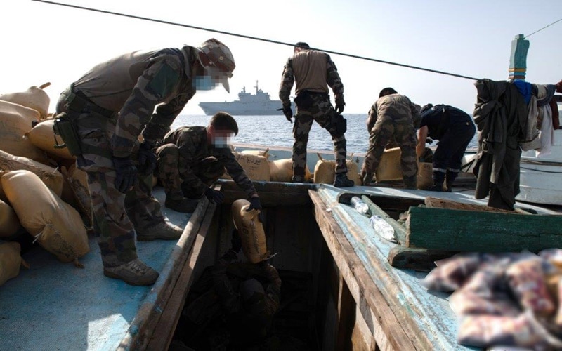 Francuska Marynarka Wojenna, CTF-150 w ciągu 6 dni udaremniła przemyt narkotyków o wartości 16,66 mln USD