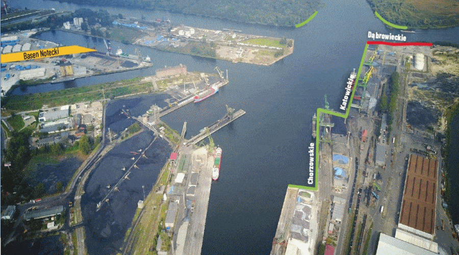 W Porcie Szczecin postępują prace związane z budową oraz przebudową nabrzeży w Basenie Kaszubskim