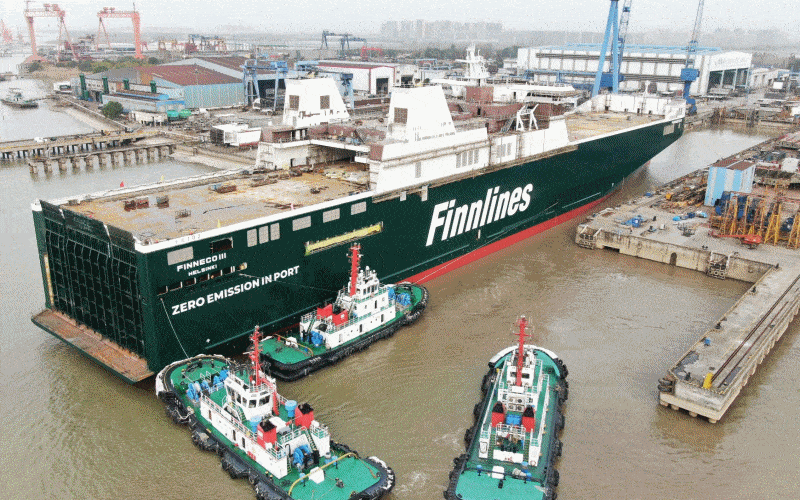 Przegląd promowy, a w nim m.in. nowy gigant ro-ro dla Finnlines zwodowany