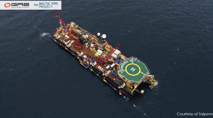 Gaz-System zakończył układanie podmorskiej części gazociągu Baltic Pipe