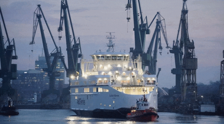 Kolejny zbudowany w Gdańsku prom dla BC Ferries płynie do domu / Portal Stoczniowy