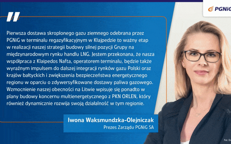 Pierwsza dostawa LNG dla PGNiG do terminalu w Kłajpedzie
