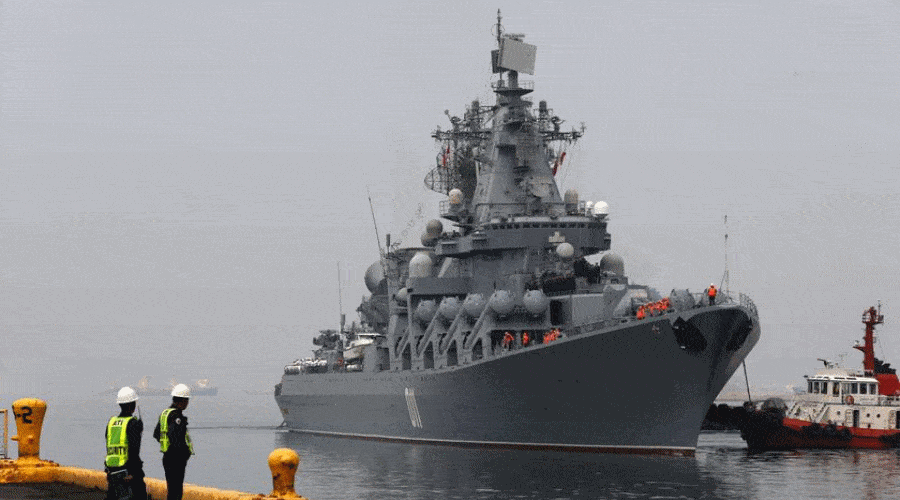 Rosyjski krążownik przepłynął 150 mil morskich od Apulii