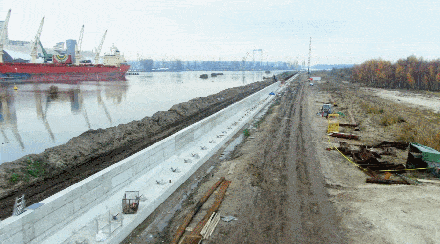 Rozbudowa portu w Szczecinie przekroczyła półmetek [WIDEO] / Portal Stoczniowy